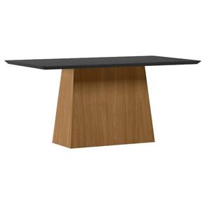 Mesa de Jantar 160 cm Barbara com Vidro Ype Preto - New Ceval