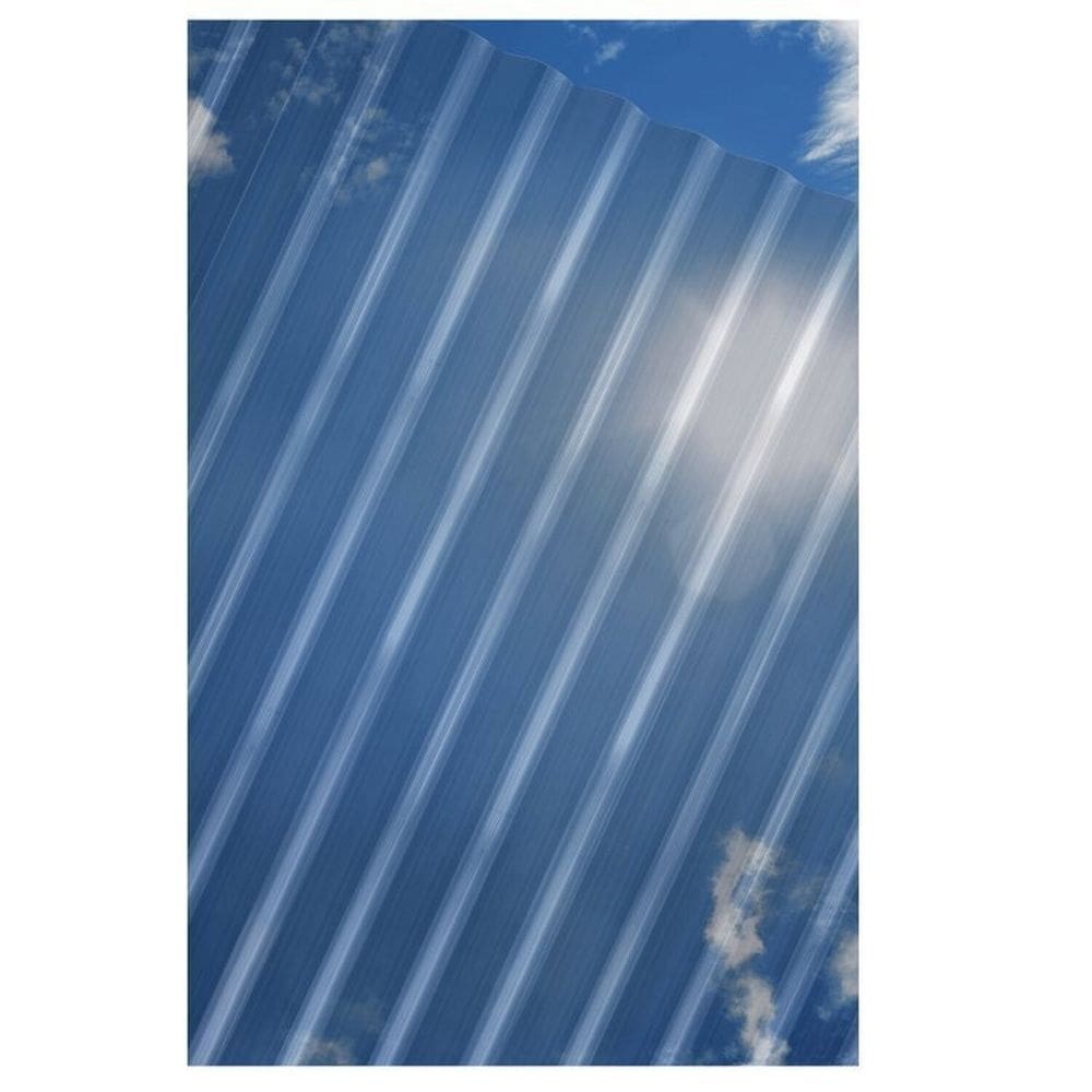 Kit com 5 Telhas Policarbonato 244x50cm Onda Baixa Cristal Transparente
