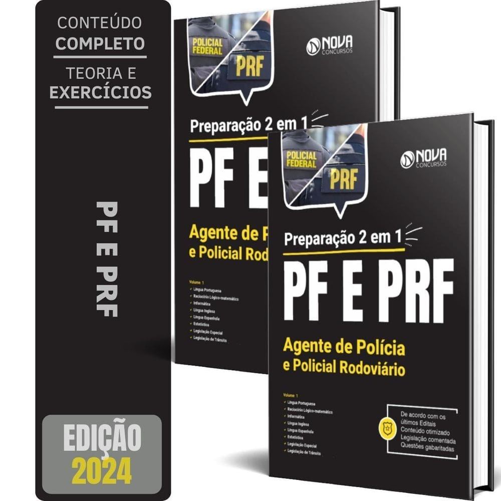 Apostila pf e prf 2024 preparação 2 em 1 agente polícia e
