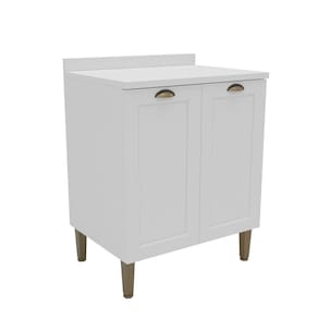 Armário Balcão de Cozinha 70cm com Tampo 25mm e 2 Portas 2320 Provençal Branco