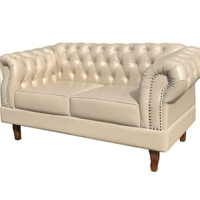 Sofá 2 Lugares Decoração Sara Recepção Dom Pedro Chesterfield Bege
