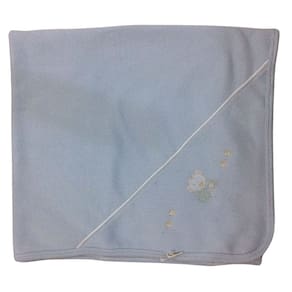 Manta Bordada Masc Doce Melado cores Vermelho e Azul Bebê
