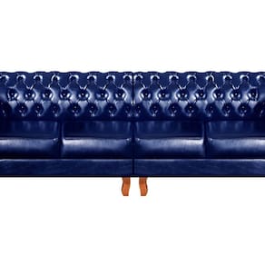 Sofá Dom Pedro Chesterfield Modulado 4 Lugares 2 Poltronas Decoração Sara Recepção Sintético Azul
