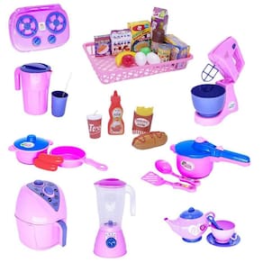 Infantil kit menina mercadinho air fryer comidinhas 35 peças