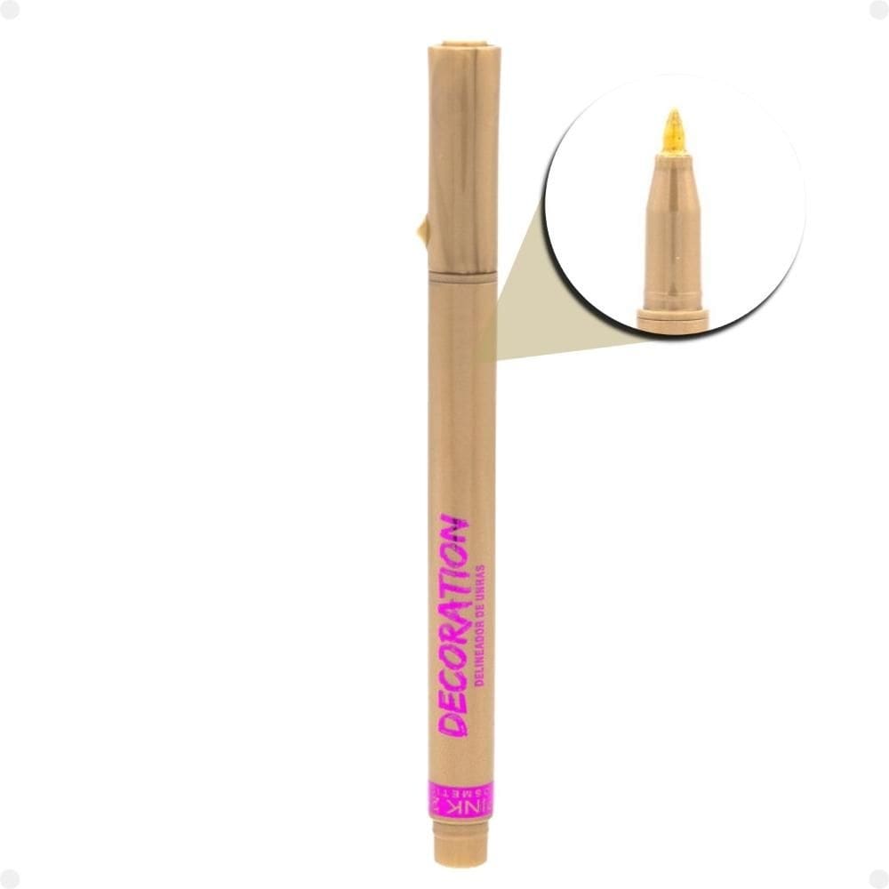 Caneta Delineadora de Unhas Pink 21 Decoration Dourado 3,2g