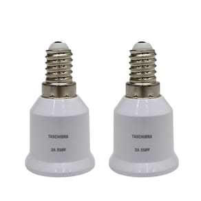 Soquete adaptador taschibra de lâmpada e14 para e27 kit 2 pç