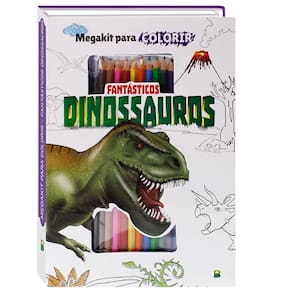 Megakit para colorir com lápis cor fantásticos dinossauros