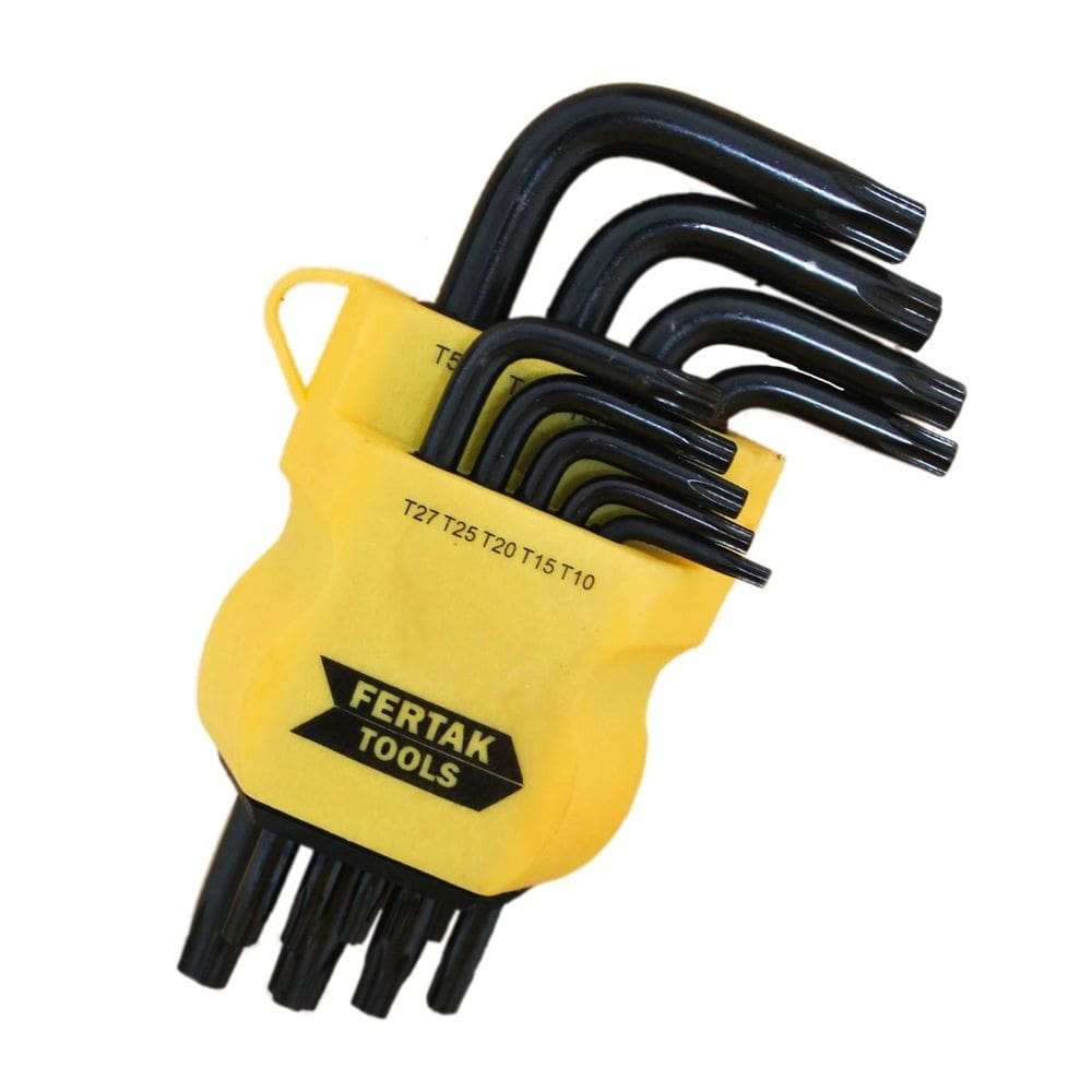 Conjunto de Chaves Torque 9 Peças Formato em L Aço Multifuncional Fertak