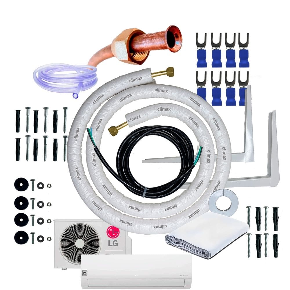 Kit Completo Para Instalação De Ar Condicionado LG Dual Inverter 18000 Btus 1/4 x 1/2 3 Metros Com Suporte 450mm