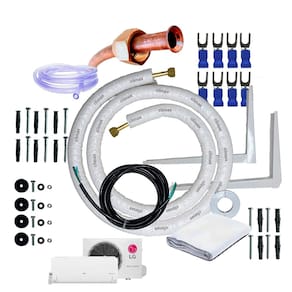 kit para instalação de ar condicionado lg dual inverter 24000 btus 1/4 x 5/8 completo 5 metros com suporte de 500mm