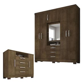 Guarda Roupa Casal Imperial com Cômoda Madri Malbec - Incorplac