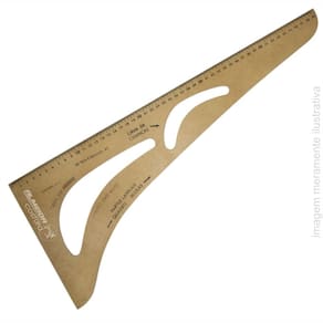 Régua Esquadro 50Cm Para Alfaiate Com Cavas - 00509 Em Mdf