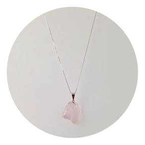 Colar Quartzo Rosa Bruto Natural E Legítima - Ponte Vecchio
