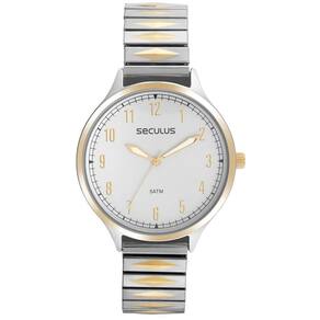 Relógio Seculus Feminino Ref: 77167Lpsvbs3 Mola Bicolor