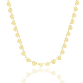 Choker De Coração Pequenos Folheado A Ouro 18K