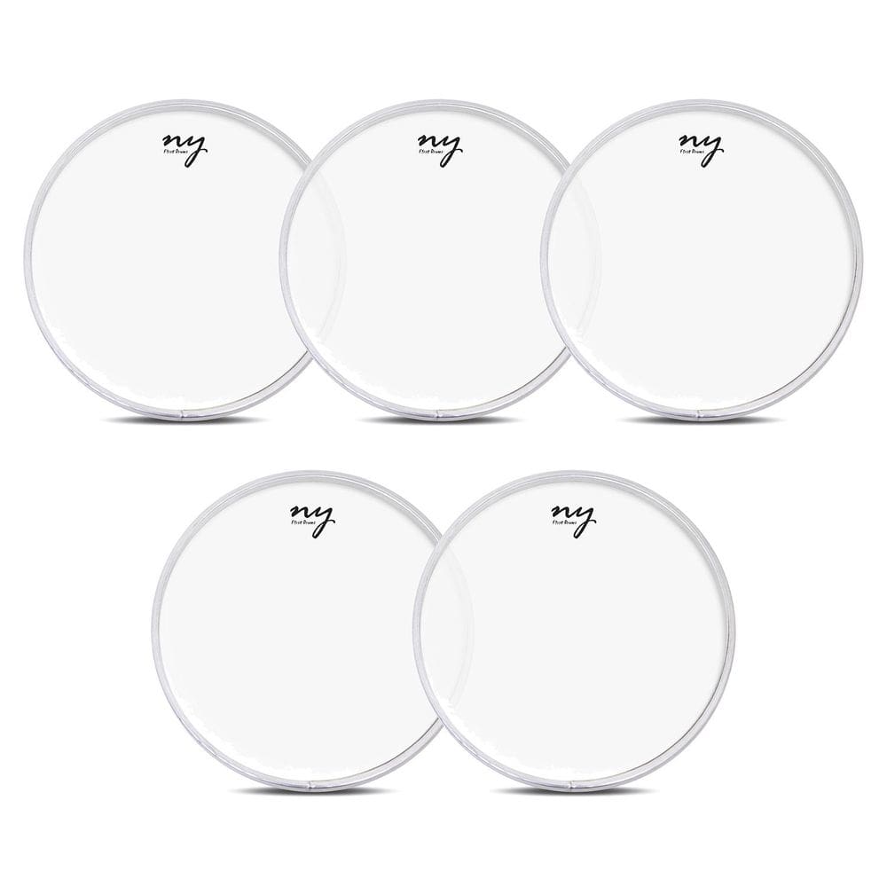 Kit 5 Peles Leitosas Translucidas para Bateria 14” New York