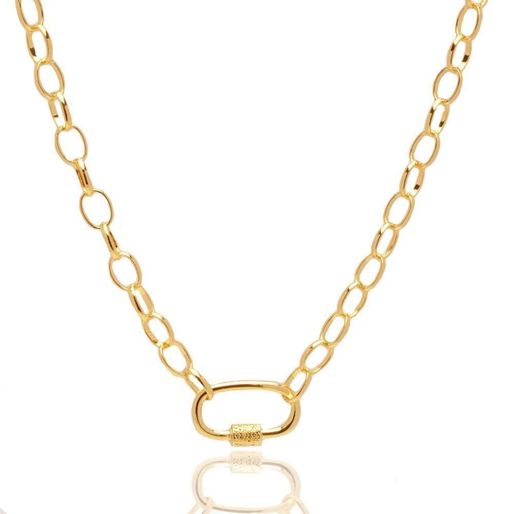 Choker Fecho Mosquetão Folheado A Ouro