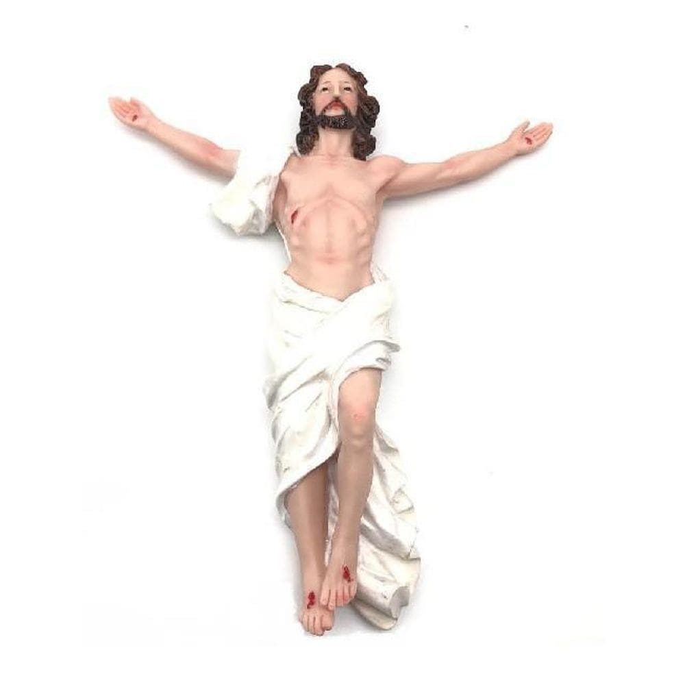 Escultura Jesus Ressuscitado Parede Grande Resina 30 Cm
