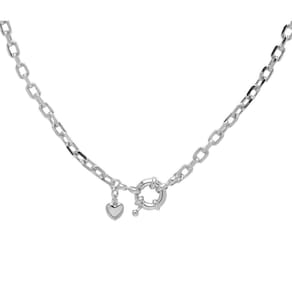 Choker Cartier Coração Fecho Boia Folheado Prata