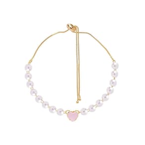 20 Pulseira Madrinhas Pingente Corações Folheado Ouro 18K