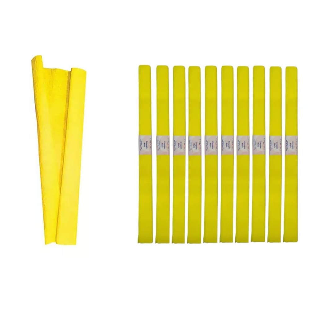 Pacote Papel Crepom 48cmx2m Amarelo C/10 - Ridet