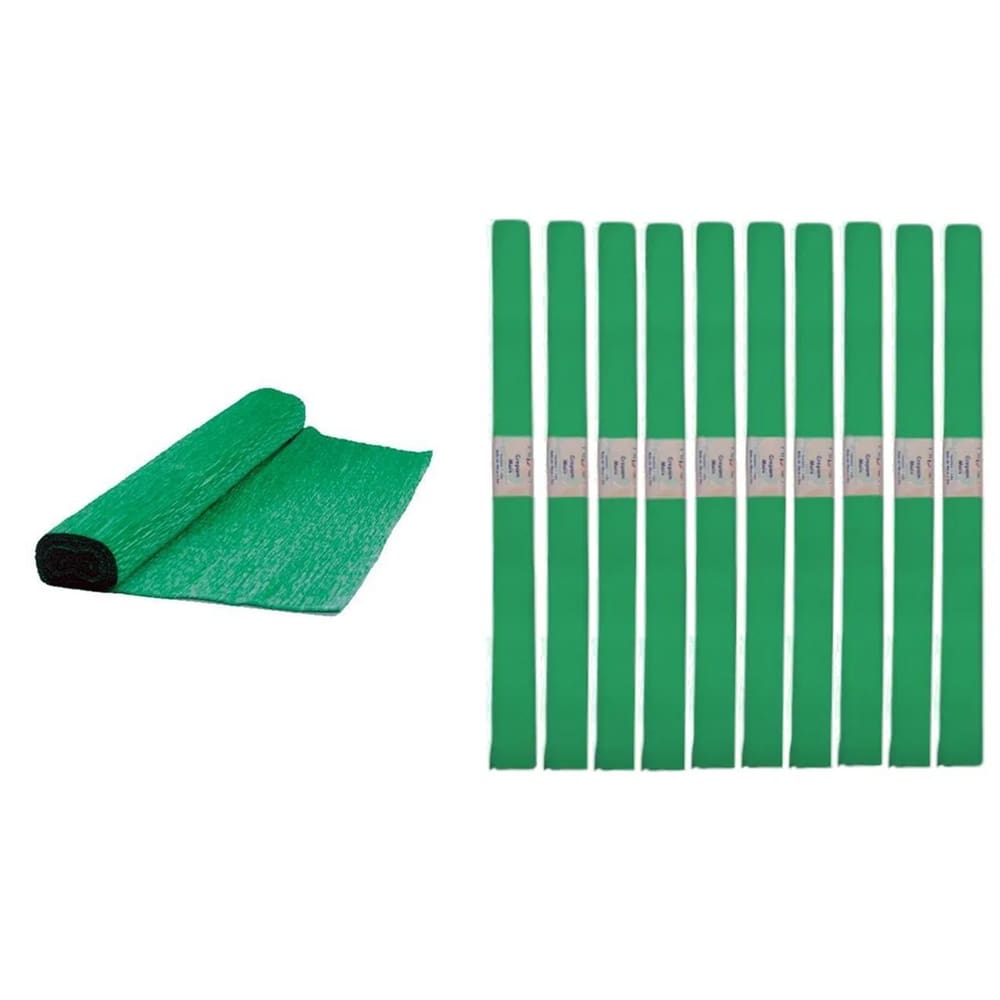 Pacote Papel Crepom 48cmx2m Verde Bandeira C/10 - Ridet