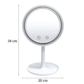 Espelho Maquiagem Ventilador Touch Beleza Iluminador 5X Usb