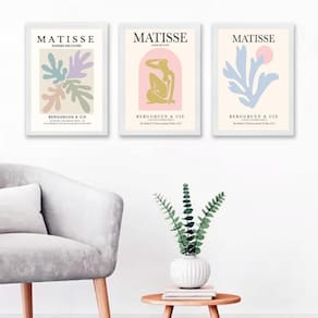Kit 3 Quadros Artes Matisse Candy Colors 33X24Cm