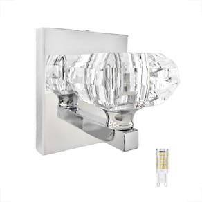Kit 5 Arandela Cristal K9 Prata Cabeceira Cindy Bet41 + Led