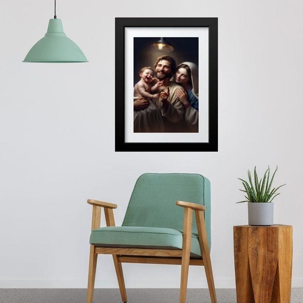 Quadro Sagrada Família Feliz - 60X48Cm