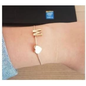 8 Pulseira Madrinhas Coração Inicial Folheado Ouro 18K