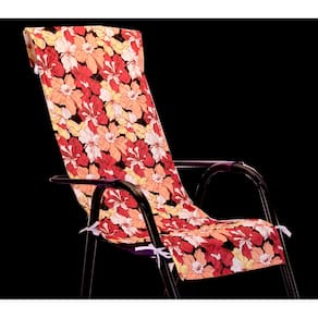 Capa De Cadeira Espreguiçadeira Floral Vermelha