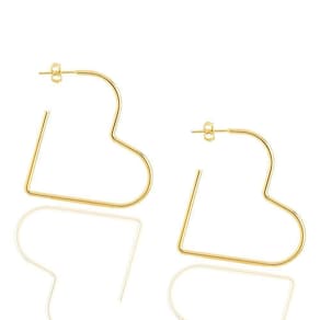 Brinco De Argola Coração Pequeno Folheado A Ouro 18K