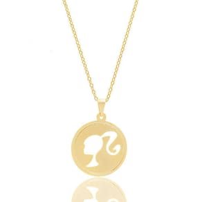 Colar Barbie Vazado Folheado A Ouro 18K