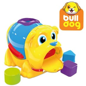 Brinquedo infantil Cachorrinho Didádito Bulldog com rodinha