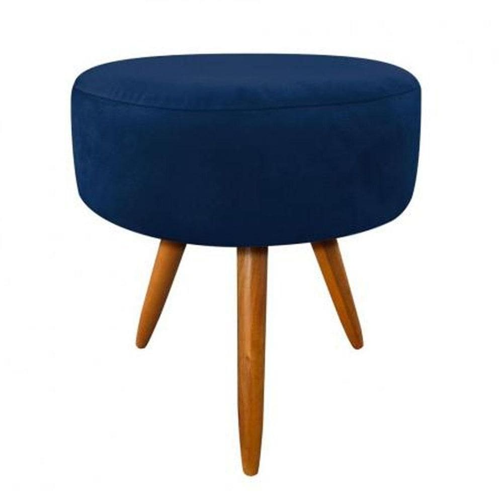 Puf, puff para sala pé palito azul marinho 50 cm altura