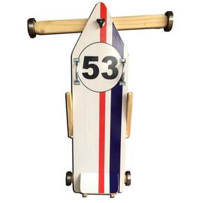 Carrinho de rolimã vintage madeira brinquedo herbie 53