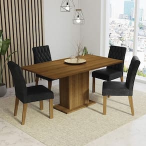Sala De Jantar Mesa Tampo De Madeira 4 Cadeiras Rustic-oxford Cindy Madesa Rustic-oxford