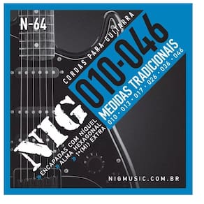 Encordoamento Nig Guitarra 010 N-64 Tradicional + Mi Extra