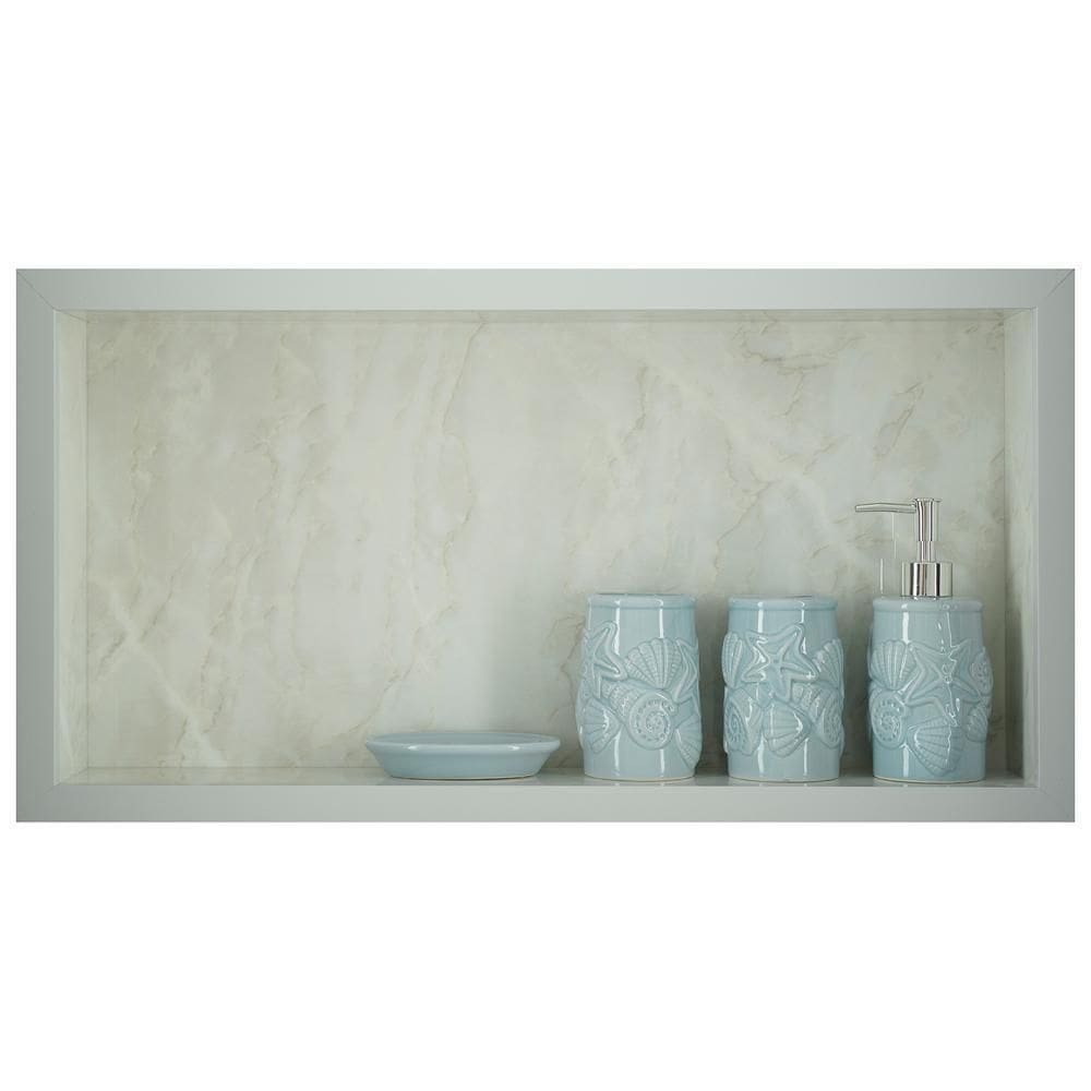 Nicho em porcelanato para banheiro porta shampoo - onix