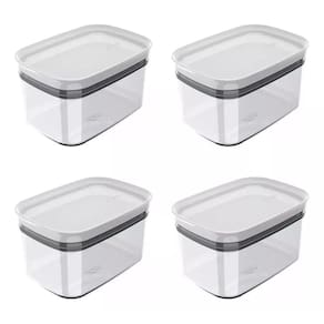 Kit 04 Pote Organizador Hermetico Block Retangular - 0,65L