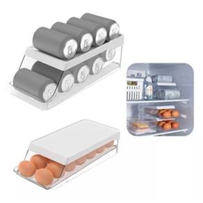 Kit Organizador De Latas + De Ovos 14 Und - Branco