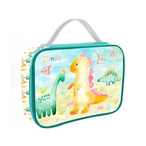 Estojo organizador com alça pvc cristal dinossauros dac