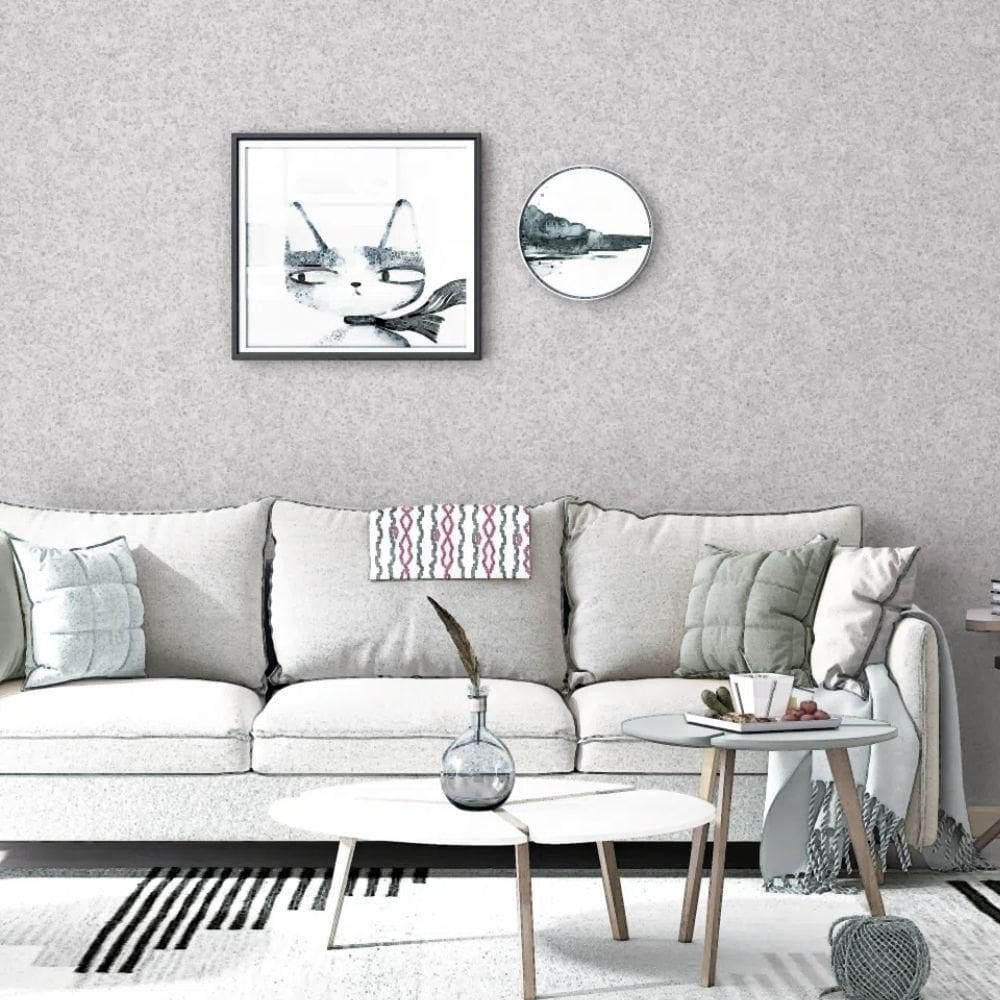 Papel de parede concreto cinza e prata - 10m x 0.53m