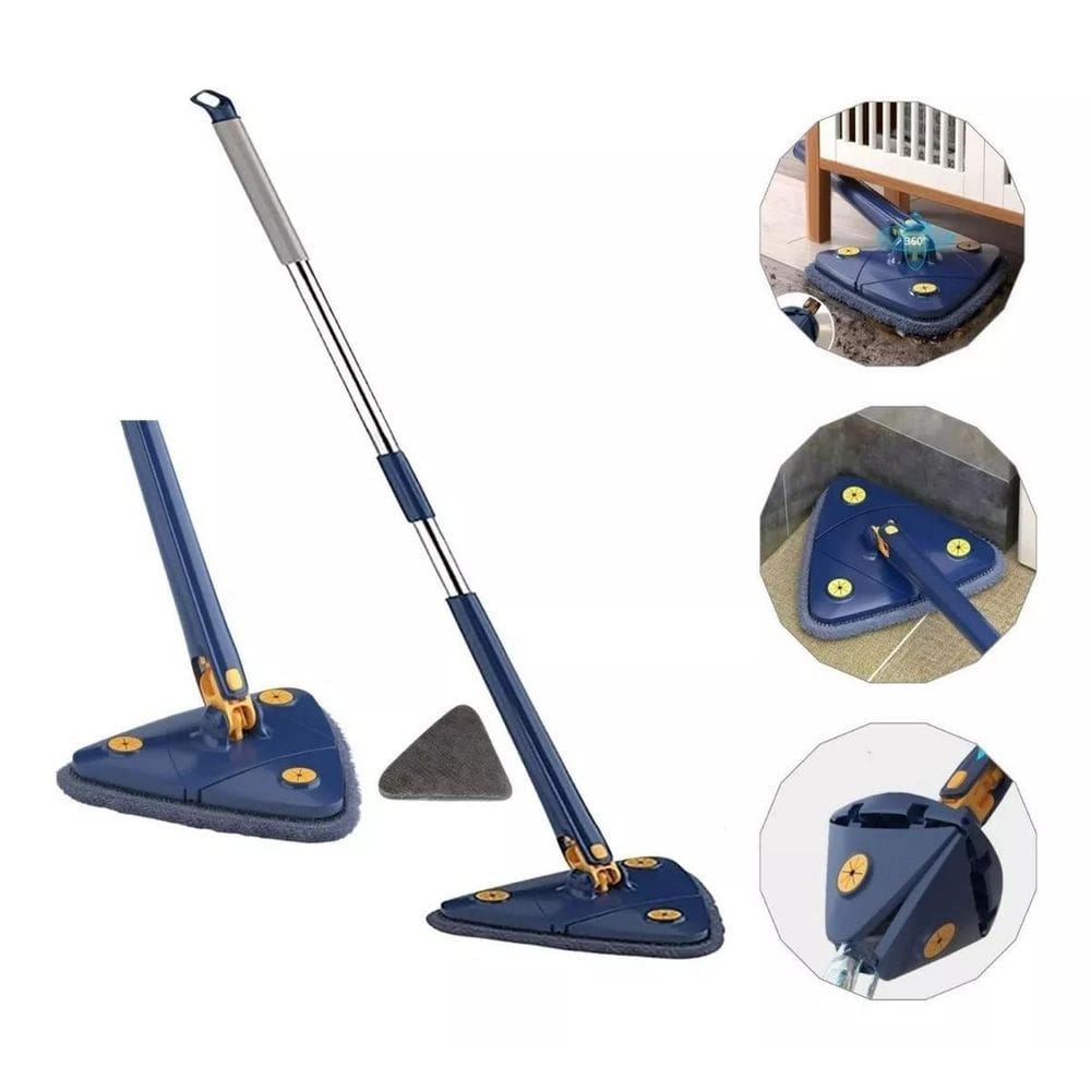 Mop Triangular Limpeza Esfregão Giratório Ajustável