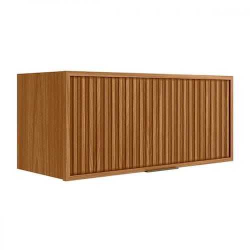 Armário Aéreo Cozinha 80 Cm Matisse 1 Porta 100% Mdf Ripado Nature Fosco - Linea Brasil