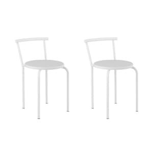Conjunto 2 Banquetas Tubo Branco Napa Branca