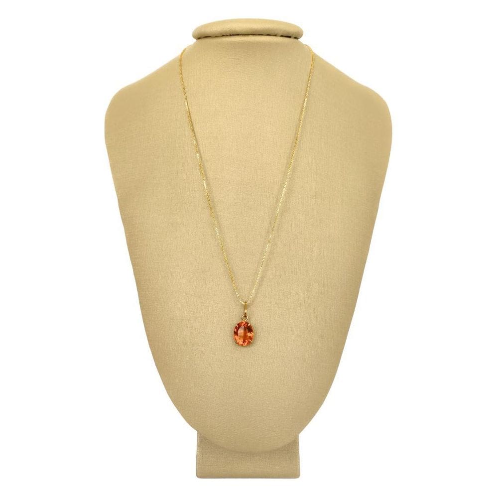 Pingente prata + ouro citrino clássico -  p vecchio
