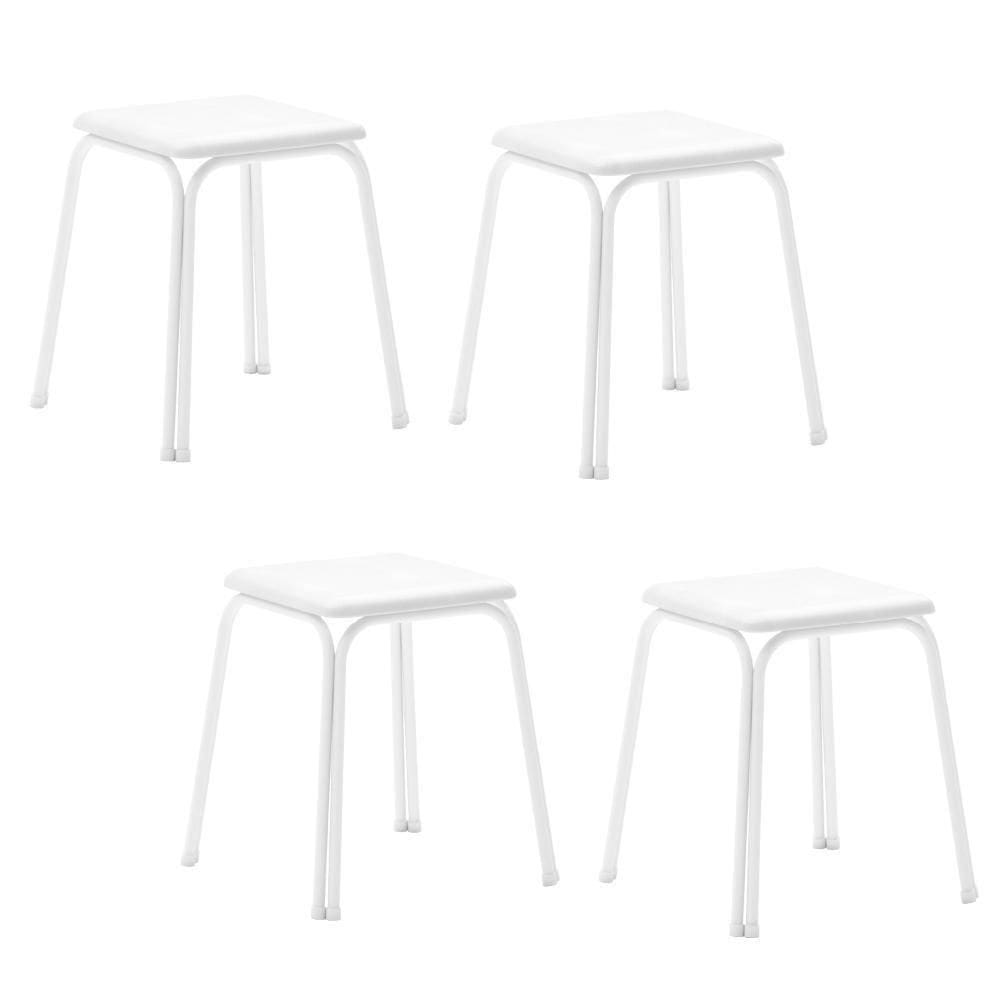 Conjunto 4 Banquetas Napa Branca Carraro