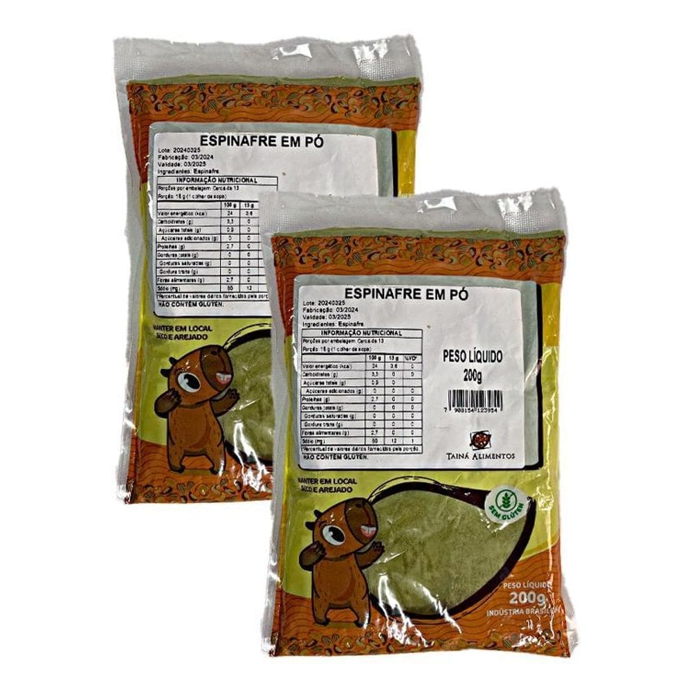 Kit 2X: Espinafre Em Pó Tainá Alimentos 200G